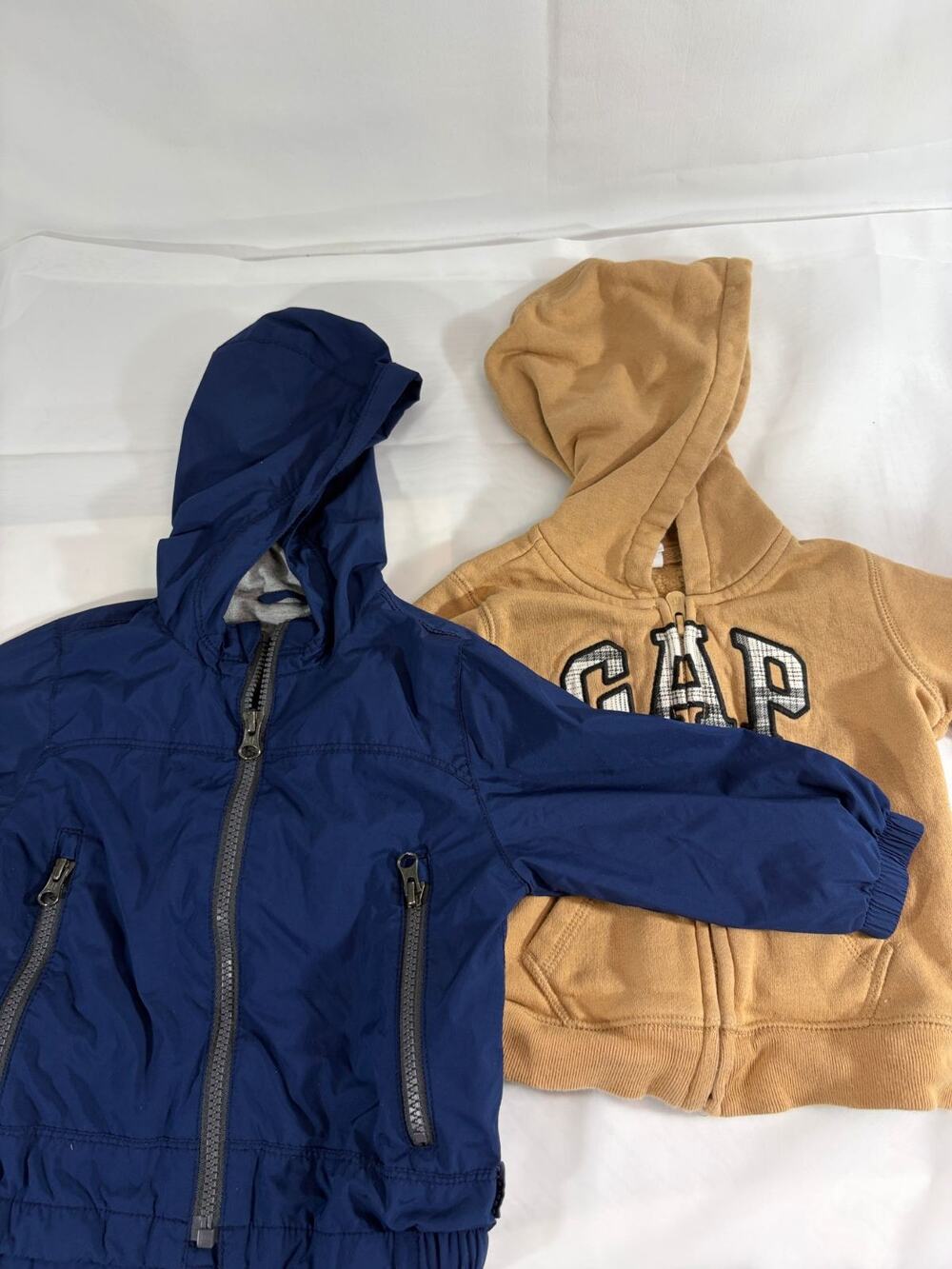 Baby GAP Boys 12-18M Jacket Hoodie Bundle Navy Windbreaker Tan Logo Zip
